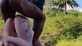 Young albino babe's tight ass takes three guys' creampies deep inside!