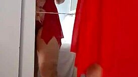 Mom Rubs Cream Over Lingerie Panties Solo