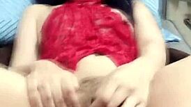 no fucking but cum blasts on small tits for lucky sub