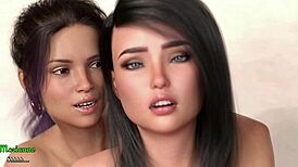 having a hard time... shemale jane vs marianne's big tits in dramatic 3d hentai game confrontation part 1