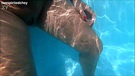 Our steamy holiday threesome by the pool has us kissing, licking wet pussies nonstop.