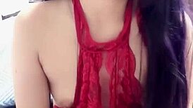no fucking but cum blasts on small tits for lucky sub