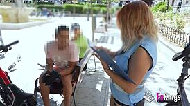 Sexy Spanish Babe Flashes Tits And Teases Guys In Madrid Car Quickie Interview