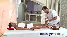 beautiful teen 18+ melts under his sensual massage touch to orgasm