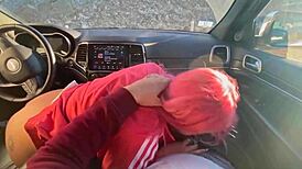Asian Beauty Delivers Car Blowjob Facial