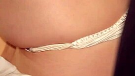 WIFE IN SATIN PANTIES GETS CREAMPIE. Hot load deep inside