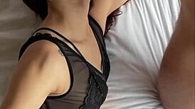 whoa petite latina lingerie model rides anal creampie backstage in vertical pov