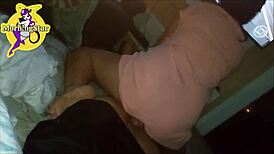 Wife's secret blowbang shocks watching cuckold husband