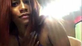 Ebony girl shakes and twerks her massive black ass in rhythmic dance moves