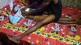 Cute Skinny Ebony Teen Fucks Man on Christmas Eve Homemade Creampie Cum