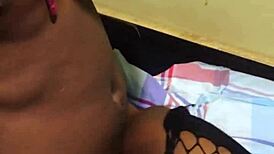 mystery ebony babe bent over doggy fully cum drenched