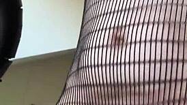 housewife, your fishnet fetish workout makes me hard