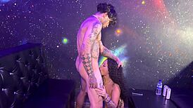 hot morena trans fucks at private party with muscular bodybuilder