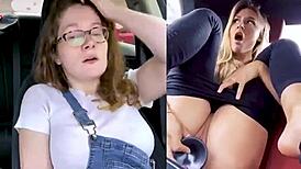 bisexual friends share emotional thrills on exciting car drives in steamy compilation