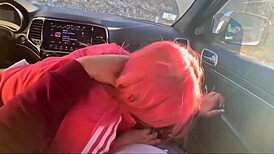 Asian Beauty Delivers Car Blowjob Facial