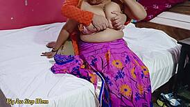 the indian stepmother-in-law gives in to her stepson-in-law's advances with clear hindi audio
