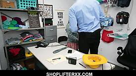 Petite Asian Thief Jada Kai Faces Huge Black Cock in Back Office Bust