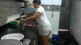 hermanastra's boyfriend can't resist my huge ass ends up fucking me in kitchen??
