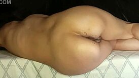 Sissy brunette with huge ass gets oily happy ending massage