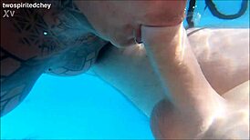 Our steamy holiday threesome by the pool has us kissing, licking wet pussies nonstop.