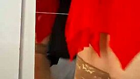 Mom Rubs Cream Over Lingerie Panties Solo
