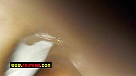 Ebony couple moans through doggystyle and missionary sex