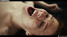 Blonde vampire rips clothes off redhead babe!! turns her into wet pussy slave 😈👅
