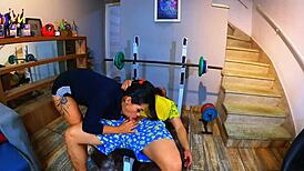 Trainer Loses Focus as Brazilian Student Fucks Him Mid-Workout Surprise