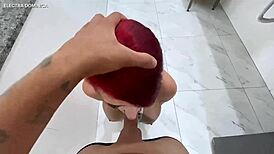 naughty maid waits for wife to leave then teases me into pov blowjob action