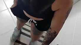 colombian slut sucks sexy black canadian boss cock at work