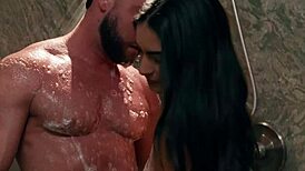 Petite Latina Masseuse Delivers Oiled Nuru Deepthroat Shower Fuck