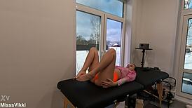 Whoa, slow yoga flow gets deep with misssvikki's sheer flexible feet fetish!
