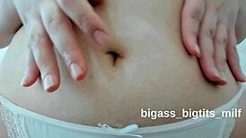 craving that belly button tease with spit and fingering fetish play