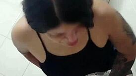 colombian slut sucks sexy black canadian boss cock at work