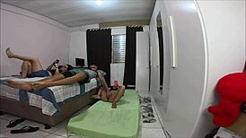 Sharing our tight latina wife with her brazilian friend turns into rough doggystyle creampie threesome