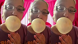 ASMR Girl Bursts Bubblegum Bubbles in Headphones