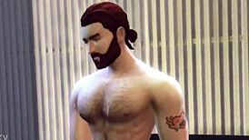 sims 4 muscular hunks in wild threesome cumshot explosion 💦💦🔥