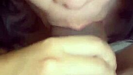 Watch this hot brunette suck and stroke my throbbing cock so damn hard?