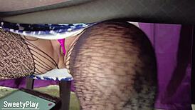 Chubby milf wife squirts remotely vibrator controlled public camping orgasm