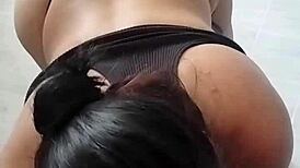 colombian slut sucks sexy black canadian boss cock at work