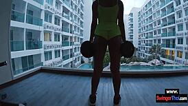 Thai Amateur Big Ass Workout Gym Session Leads to Hotel Room Hard Fuck