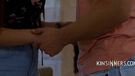 stepdaddy's cock hits deep in my stomach riding cowgirl