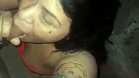 colombian slut sucks sexy black canadian boss cock at work