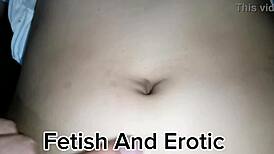 her fingers dive deep into that soft belly navel massage