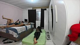 Sharing our tight latina wife with her brazilian friend turns into rough doggystyle creampie threesome