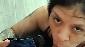 colombian slut sucks sexy black canadian boss cock at work