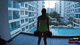 Thai Amateur Big Ass Workout Gym Session Leads to Hotel Room Hard Fuck
