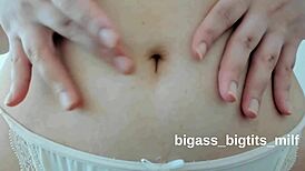 craving that belly button tease with spit and fingering fetish play