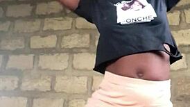 watch this crazy goth bitch strip naked twerking her ripped clothes off