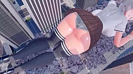 Giantess With Huge Tits And Big Ass Humps Massive Building